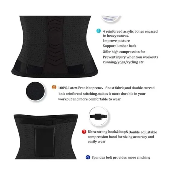 Double Band Fitness Waist Trainer Exercise Workout Back Support Flexible Belt - Picture 7 of 10